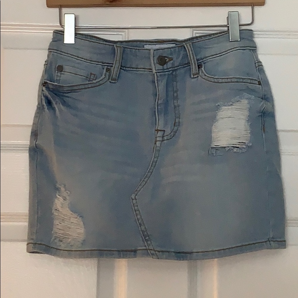 Black Daisy Jean mini skirt